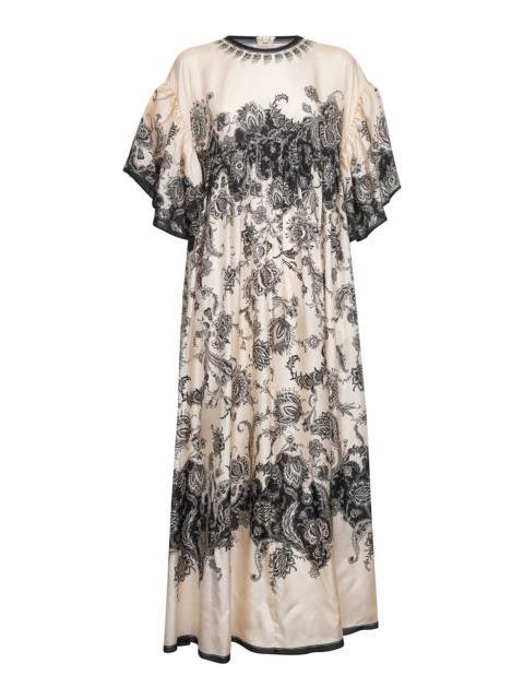 Zimmermann Zimmermann Women Cream Floral Habotai Silk Rhiannon Maxi Dress