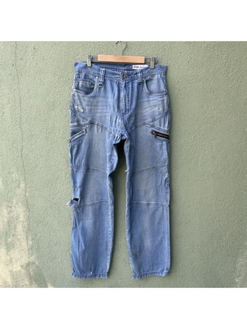 Other Designers Japanese Brand - Vintage BLUE B Distressed Multipocket Faded Denim Pants