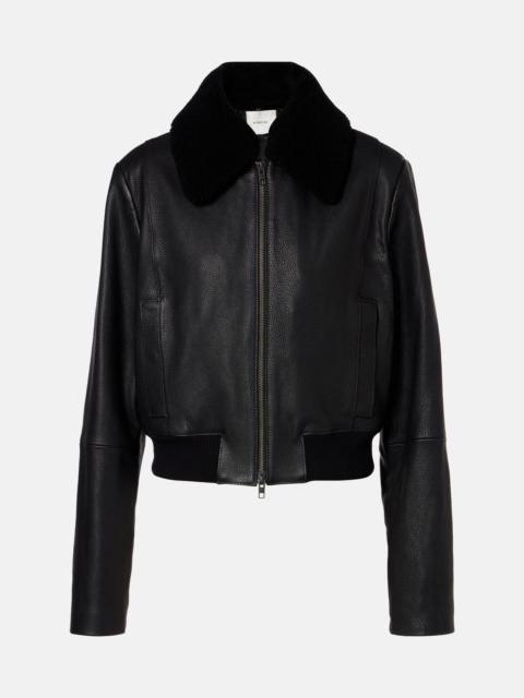 Vince Shearling-trimmed leather jacket