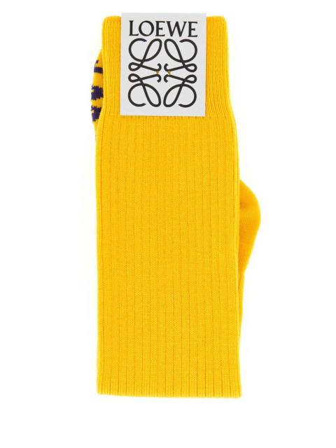 Loewe Loewe Women Yellow Stretch Wool Blend Socks