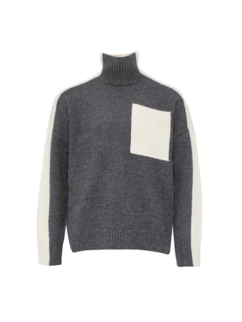 JW Anderson TWO TONE PATCH POCKET JUMPER - GREY