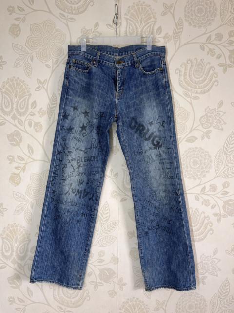 Hysteric Glamour Drugs Made In Japan Full Printed Arts Words Denim Jeans