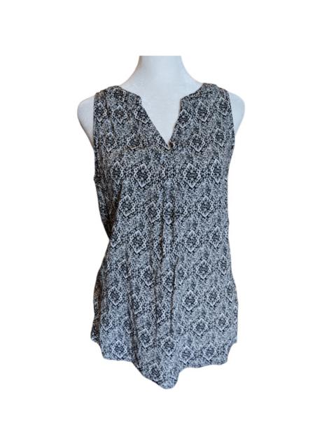 Other Designers Anne Carson Black Geometric Sleeveless Blouse Small