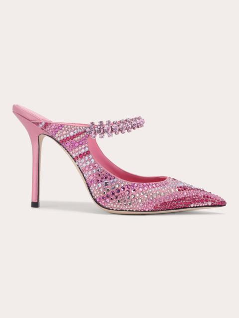 JIMMY CHOO Bing 100 Crystal-Embellished Satin Mule