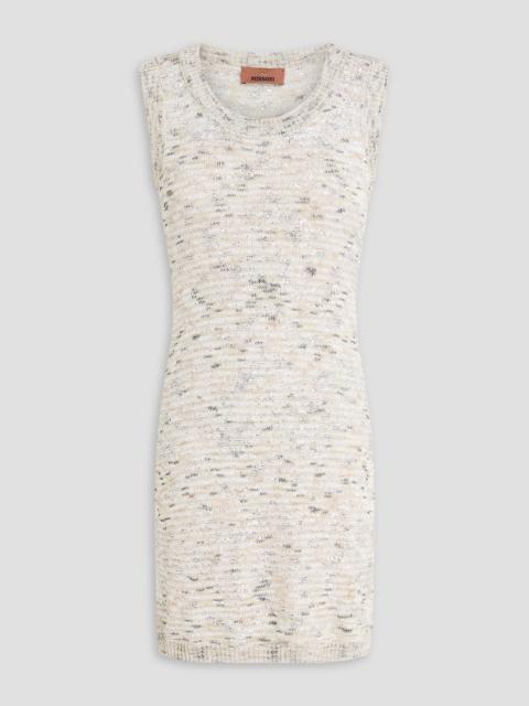 Missoni Sequin-embellished metallic crochet-knit mini dress
