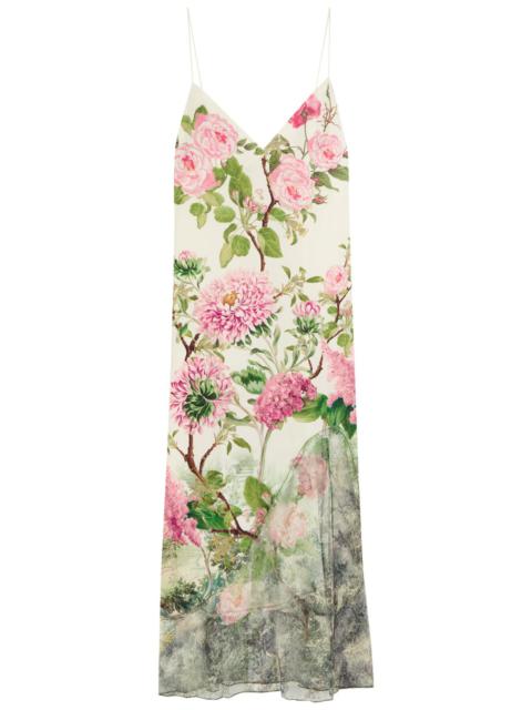 Alice + Olivia Juliette Floral-printed Satin Midi Dress