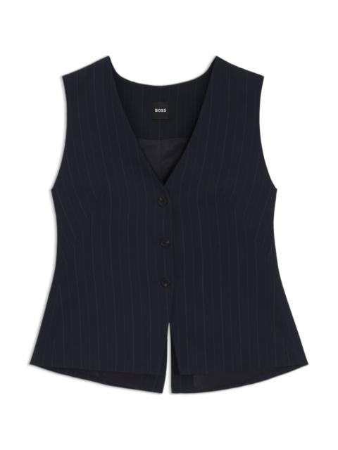 BOSS SINGLE-BREASTED PINSTRIPE WAISTCOAT