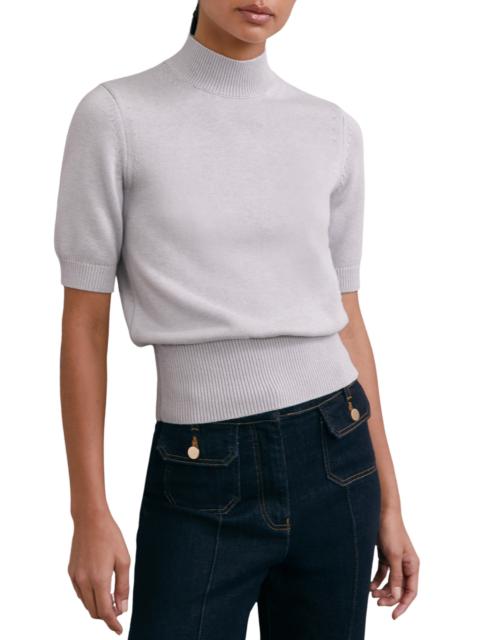 REISS Reiss Aria Mock Neck Cotton & Wool Sweater in Grey at Nordstrom