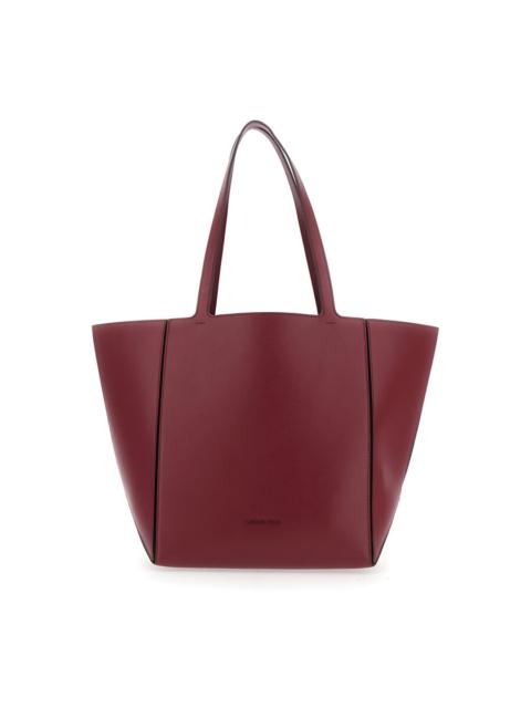 Other Designers Michael Michael Kors Jordi Bordeaux Tote Bag With Tonal Logo Lettering On The Front In Leather