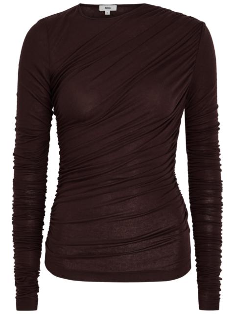 AGOLDE Agolde Tania Ruched Stretch-jersey top