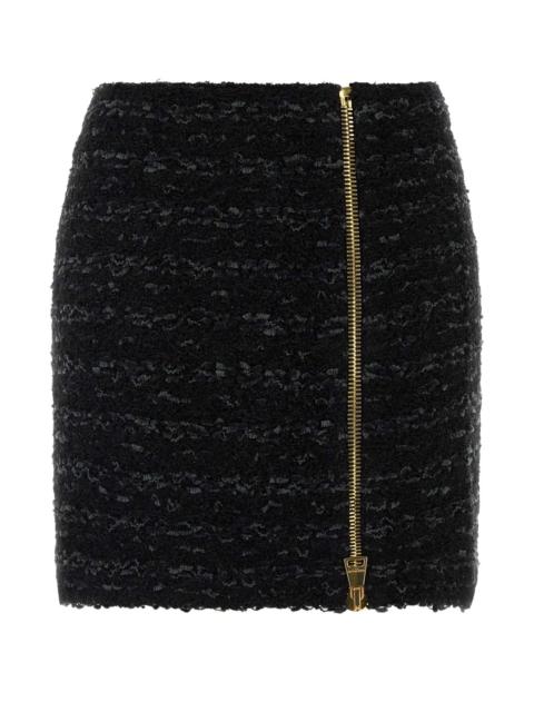 Balmain Balmain Women Black Tweed Mini Skirt