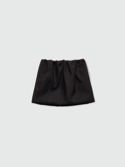 MSGM Black miniskirt in cool wool with tulle layer