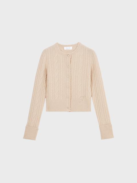 Blumarine CARDIGAN IN RIBBED CASHMERE AND WOOL WITH TORCHON DETAILING