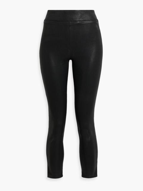 FRAME Jestset cropped coated skinny jeans