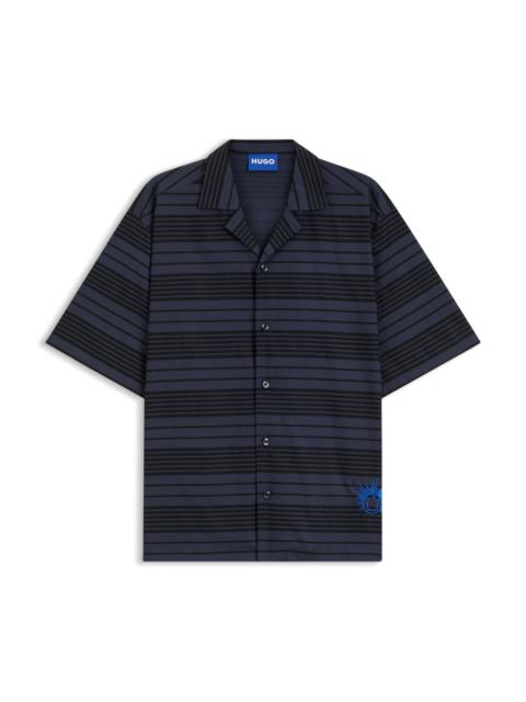 HUGO STRIPED REGULAR-FIT SHIRT IN COTTON POPLIN