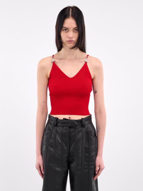 VERSACE Safety Pin Knit Crop Top