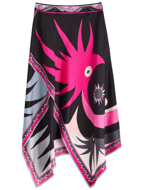 Pucci Gonna Printed Silk Midi Skirt