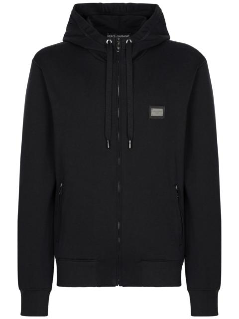 Dolce & Gabbana logo-plaque cotton hoodie