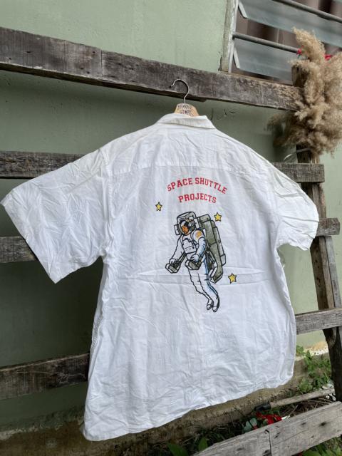 Other Designers Nasa - NASA x Gu Big Logo Button Up Shirt (Printed Tee)