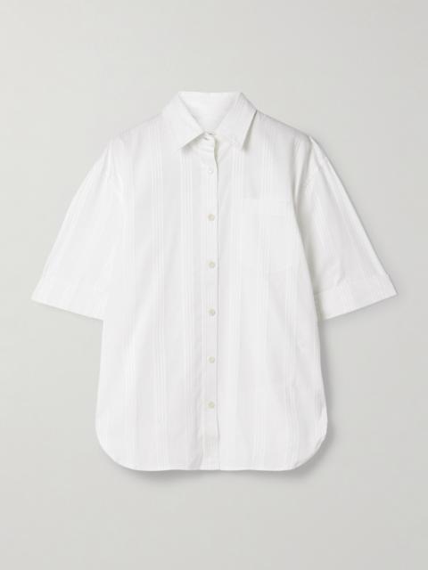 MARIA McMANUS Oversized Striped Organic Cotton-jacquard Shirt
