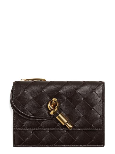 Bottega Veneta Bottega Veneta Andiamo Slip Intrecciato Leather Zip Card Case in 2190 Fondant-M Brass at Nordstrom