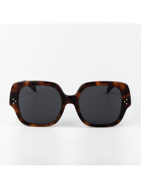 CELINE Celine 3 DOTS Women Sunglasses Medium Havana Smoke Grey Geometric CL40241F 53A