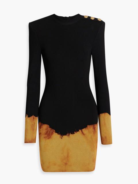 Balmain Printed stretch-knit mini dress