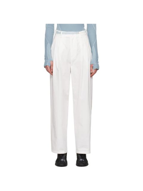 HYEIN SEO White Wide Beaded Belt Trousers