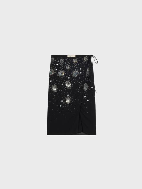 Blumarine GEORGETTE SKIRT WITH HAND EMBROIDERY