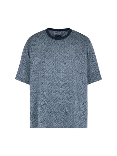 chevron-print silk T-shirt