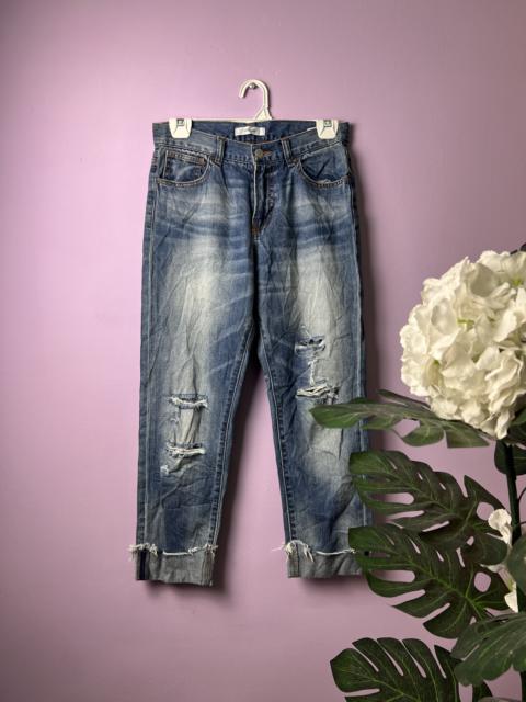 Other Designers Designer - 🔥Cropped Back Number Distressed Denim