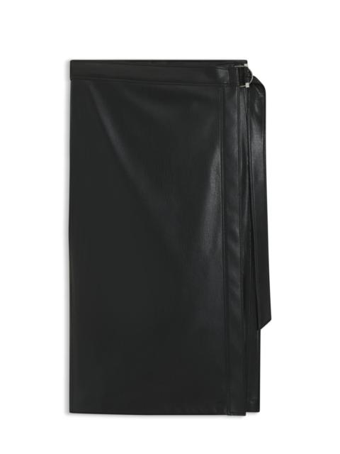 BOSS FAUX-LEATHER SKIRT WITH WRAP FRONT