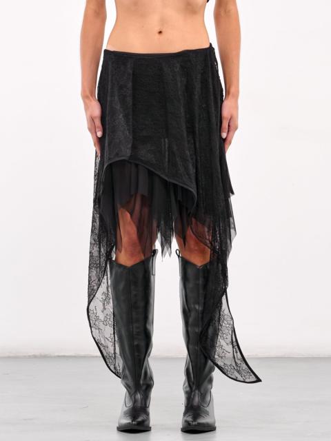 DIDU Layered Lace Mini Skirt