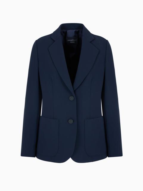 EMPORIO ARMANI ICON SINGLE-BREASTED BLAZER IN TRIACETATE FABRIC