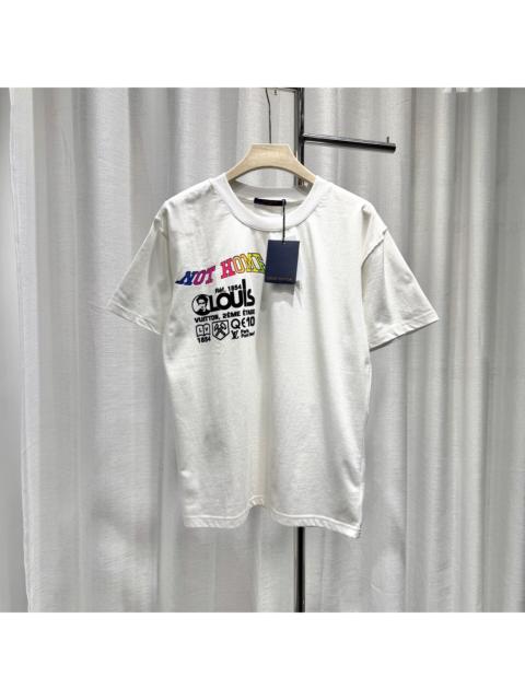 Louis Vuitton Louis Vuitton Tornado Flock Logo Cotton White Short Sleeve T-Shirt