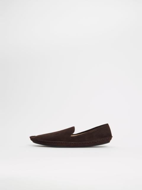 The Row Vasko Suede Slip On — Lacquer Brown