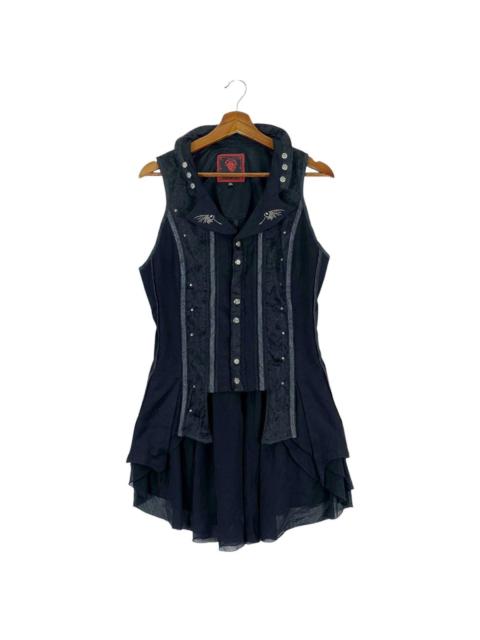 Other Designers Designer - VINTAGE ARCA ET OVIS BAT WING GOTHIC BLACK BLOUSE