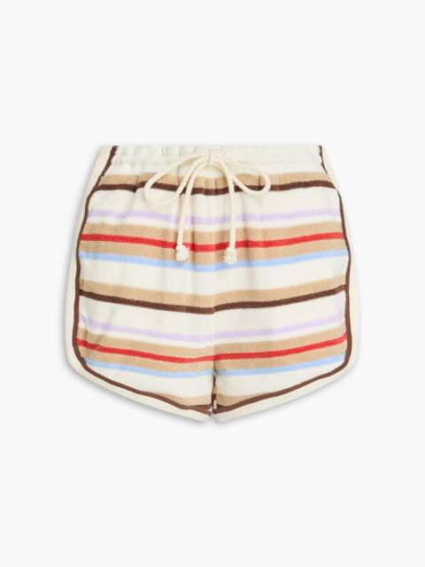 VERONICA BEARD Mulberry striped cotton-blend terry shorts