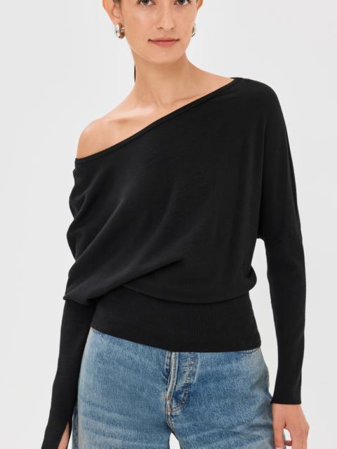 SIMKHAI Lavina Draped Off Shoulder Sweater