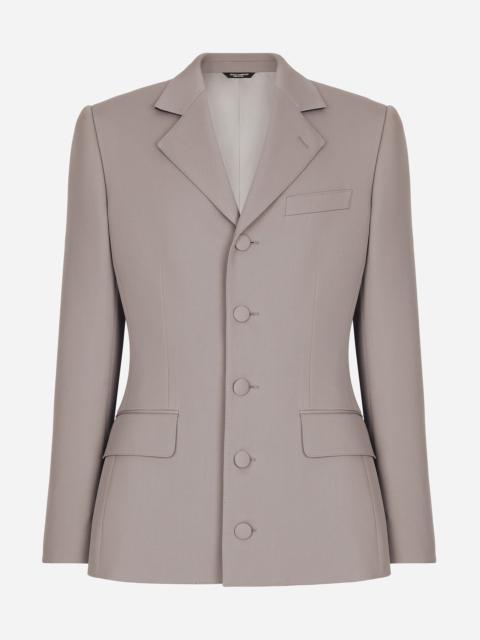 Single-breasted stretch wool Dolce-fit jacket