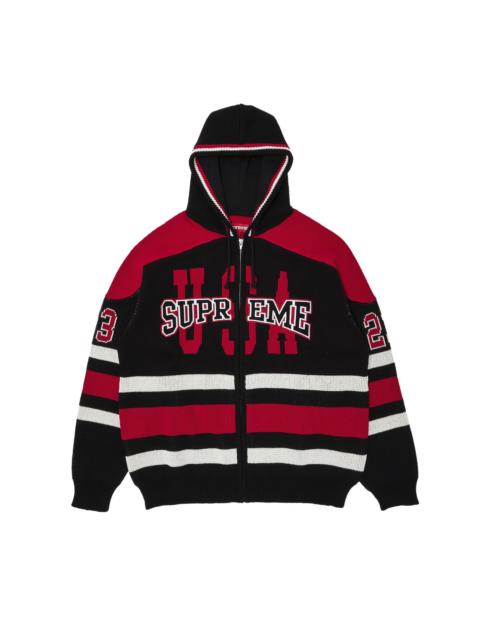 Supreme Supreme USA Zip Up Hooded Sweater 'Black'