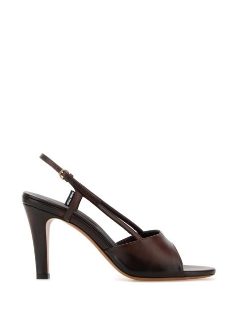 Miu Miu Miu Miu Women Chocolate Leather Sandals
