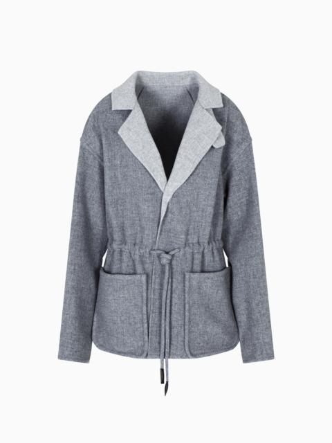 GIORGIO ARMANI SINGLE-BREASTED JACKET IN WOOL AND CASHMERE DOUBLE CLOTH