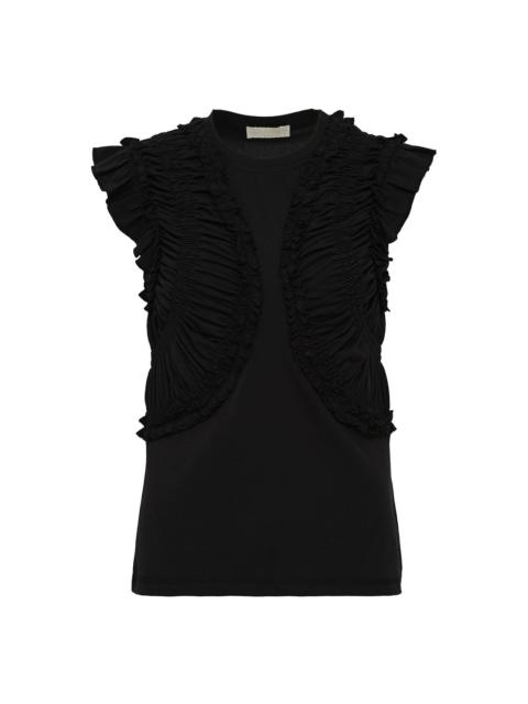 ULLA JOHNSON Val Sleeveless Ruffled Top