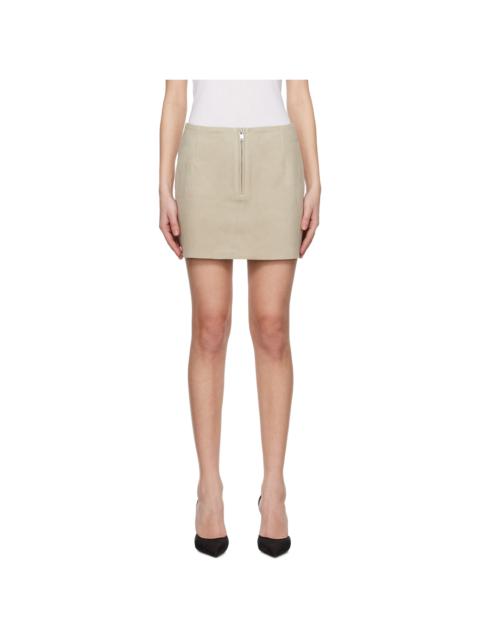 REMAIN Birger Christensen Beige Bonded Leather Miniskirt
