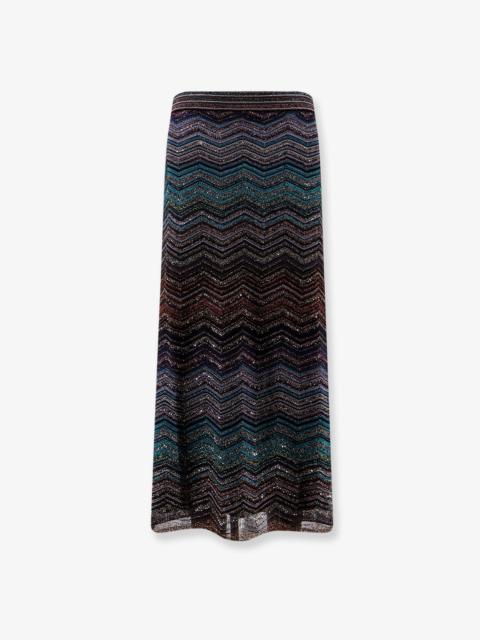 Missoni Missoni Viscose Skirt With Laminated Chevron Pattern