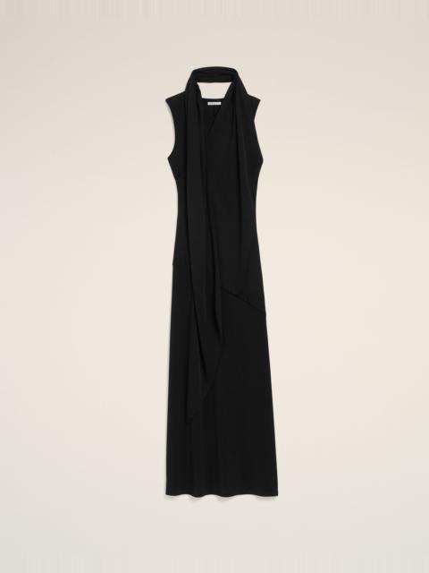 AMI Paris BLACK JERSEY MAXI LAVALLIERE DRESS