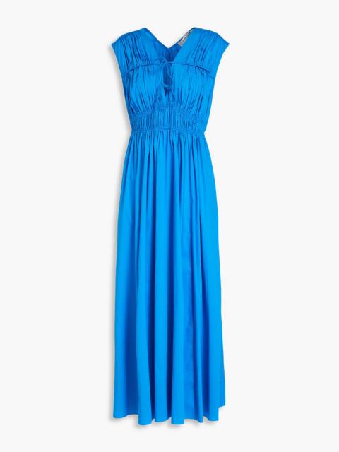 DIANE VON FURSTENBERG Gillian gathered cotton-blend poplin midi dress