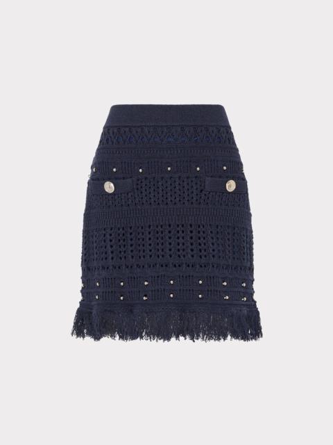 MILLY Beaded Fringe Mini Skirt