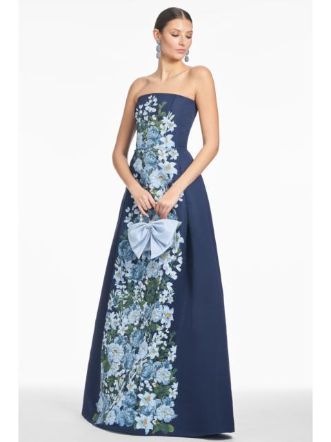 SACHIN & BABI LARISA GOWN - NAVY CASCADE